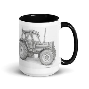 The Tractor Mugs Store Black / 15 oz FIAT 90-90 DT Pencil Sketch | Mug with Color Inside Quality Farmers Merch