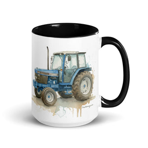 The Tractor Mugs Store Black / 15 oz Ford 6640 Watercolor | Mug with Color Inside Quality Farmers Merch