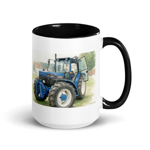 The Tractor Mugs Store Black / 15 oz Ford 7840 Watercolor | Mug with Color Inside Quality Farmers Merch