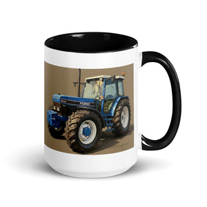 The Tractor Mugs Store Black / 15 oz Ford 8340 Oil Painting | Mug with Color Inside Quality Farmers Merch