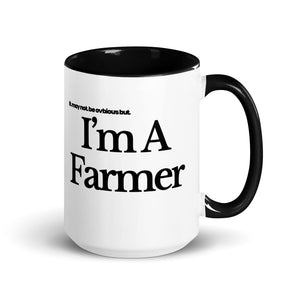 The Tractor Mugs Store Black / 15 oz I'M A FARMER | Mug with Color Inside Quality Farmers Merch