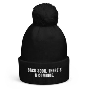 The Tractor Mugs Store Black Back Soon. There's a Combine. | Pom-Pom Beanie Quality Farmers Merch