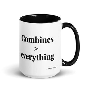The Tractor Mugs Store Black Combines > Everything | 15 oz Mug with Color Inside Quality Farmers Merch