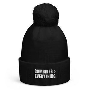 The Tractor Mugs Store Black Combines > Everything | Pom-Pom Beanie Quality Farmers Merch