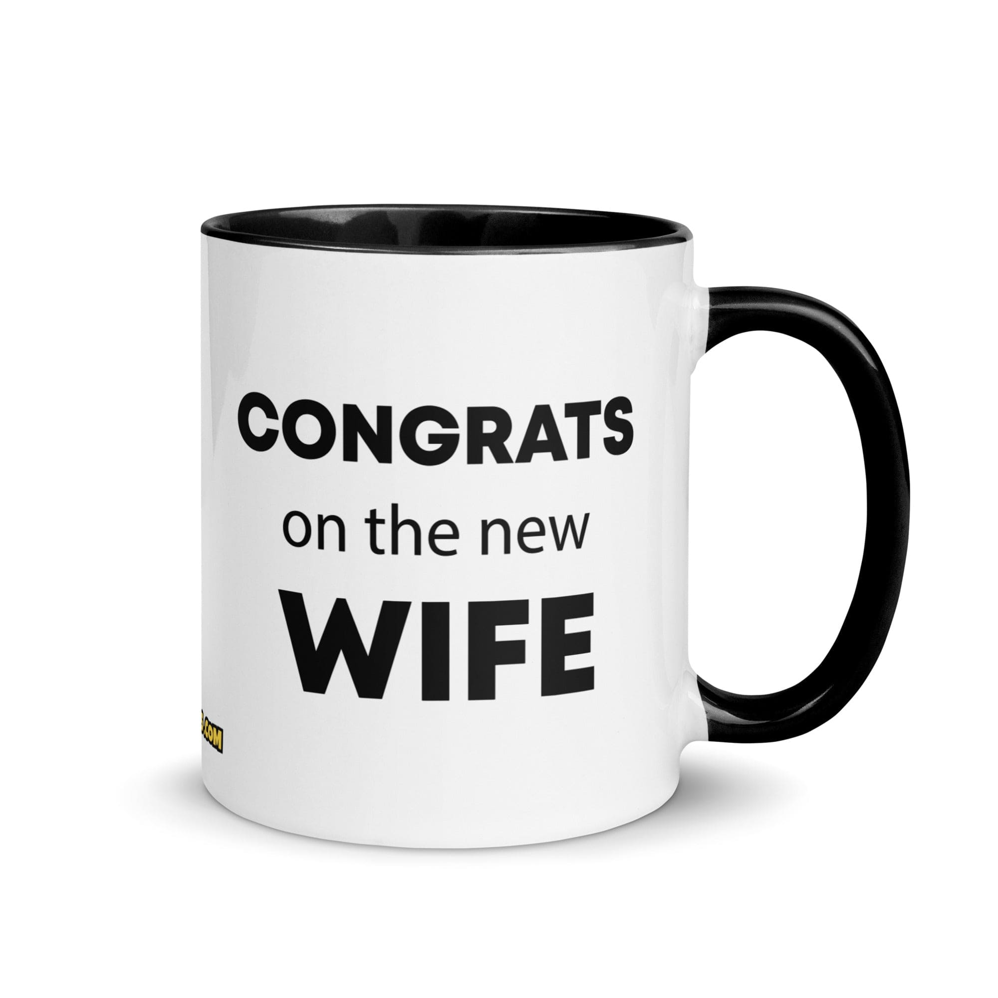 The Tractor Mugs Store Black Congrats On the New Wife  | Mug with Color Inside Quality Farmers Merch