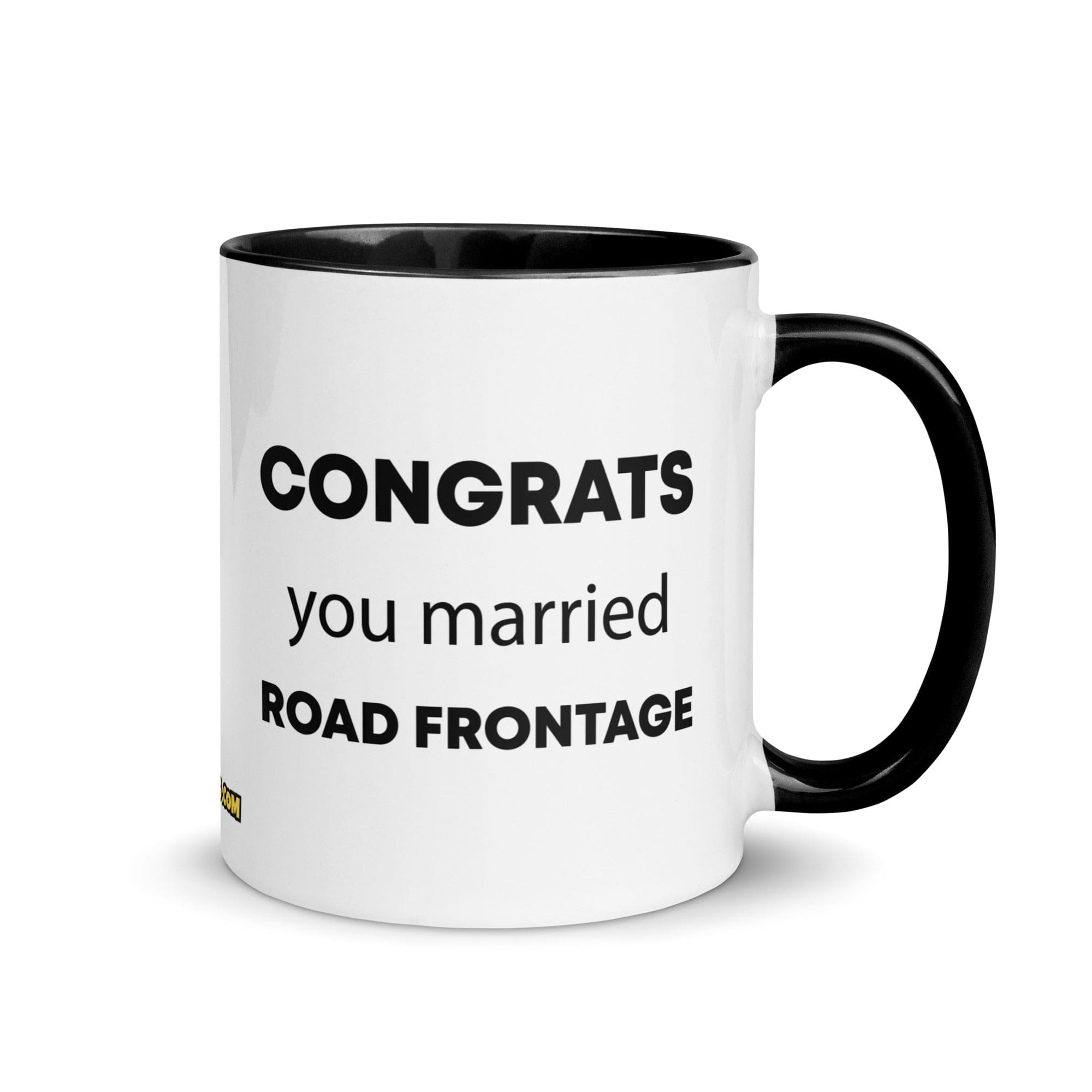 The Tractor Mugs Store Black Congrats You Married Road Frontage | Mug with Color Inside Quality Farmers Merch