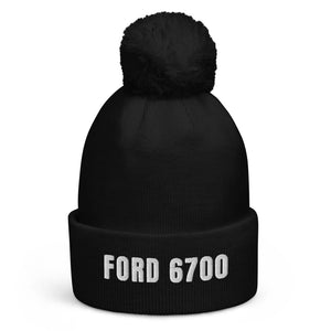 The Tractor Mugs Store Black Ford 6700 | Pom-Pom Beanie Quality Farmers Merch