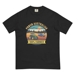 The Tractor Mugs Store Black John Deere 3350 PROUD AUSTRALIAN 100% FARMER Outdoor | Unisex Premium T-shirt Quality Farmers Merch