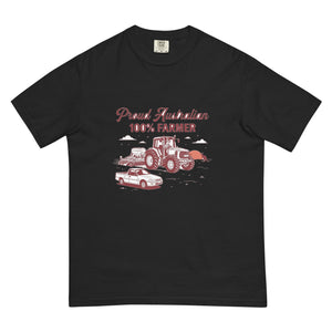 The Tractor Mugs Store Black John Deere 6930 PROUD AUSTRALIAN 100% FARMER Two Tone | Unisex Premium T-shirt Quality Farmers Merch