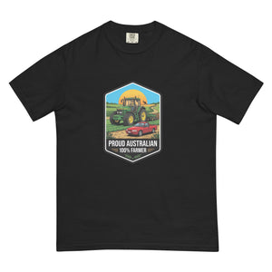 The Tractor Mugs Store Black John Deere 7810 PROUD AUSTRALIAN 100% FARMER Bright | Unisex Premium T-shirt Quality Farmers Merch