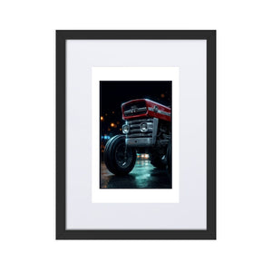 The Tractor Mugs Store Black Massey Ferguson 135 | Framed Poster Quality Farmers Merch