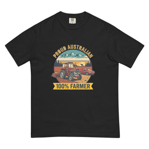 The Tractor Mugs Store Black Massey Ferguson 135 PROUD AUSTRALIAN 100% FARMER Outdoor | Unisex Premium T-shirt Quality Farmers Merch