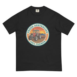 The Tractor Mugs Store Black Massey Ferguson 3075 PROUD AUSTRALIAN 100% FARMER Retro | Unisex Premium T-shirt Quality Farmers Merch