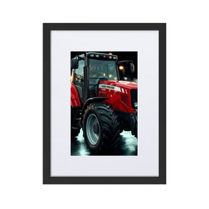 The Tractor Mugs Store Black Massey Ferguson 6480 | Framed Poster Quality Farmers Merch