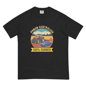 The Tractor Mugs Store Black Massey Ferguson 6480 PROUD AUSTRALIAN 100% FARMER Outdoor | Unisex Premium T-shirt Quality Farmers Merch