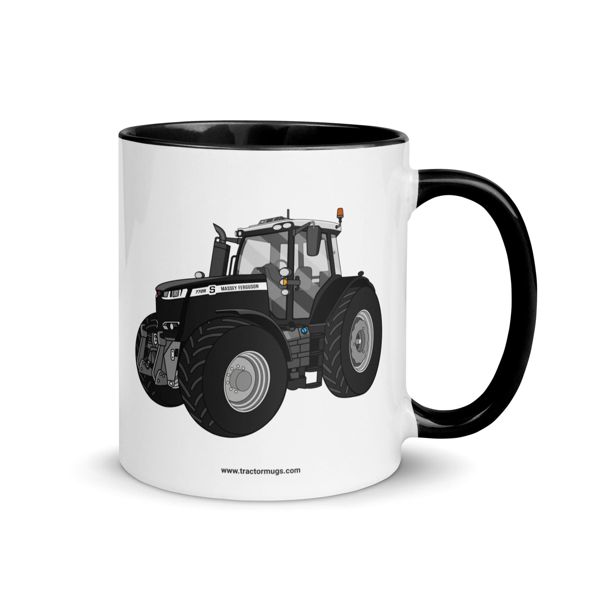 The Tractor Mugs Store Black Massey Ferguson 7726S Black Beauty | Mug with Color Inside Quality Farmers Merch