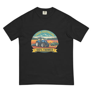 The Tractor Mugs Store Black New Holland T7.210 PROUD AUSTRALIAN 100% FARMER Outdoor | Unisex Premium T-shirt Quality Farmers Merch