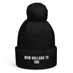 The Tractor Mugs Store Black New Holland TS 100 | Pom-Pom Beanie Quality Farmers Merch