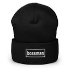 The Tractor Mugs Store Black OASIS Style 'Bossman' | Cuffed Beanie Quality Farmers Merch