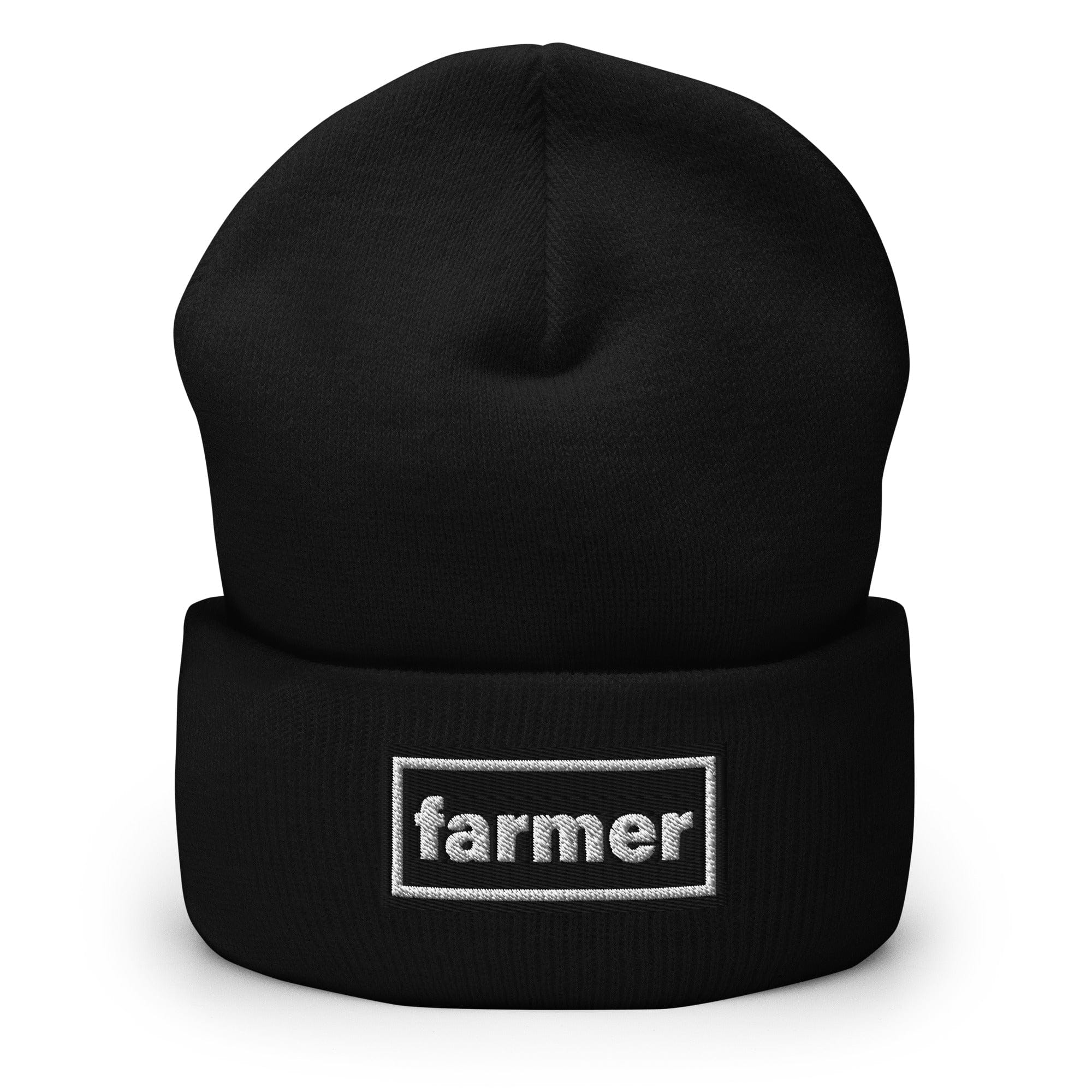 The Tractor Mugs Store Black OASIS Style 'farmer' | Cuffed Beanie Quality Farmers Merch