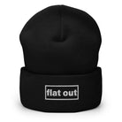 The Tractor Mugs Store Black OASIS Style 'Flat Out' | Cuffed Beanie Quality Farmers Merch