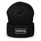 The Tractor Mugs Store Black OASIS Style 'Milking' | Cuffed Beanie Quality Farmers Merch