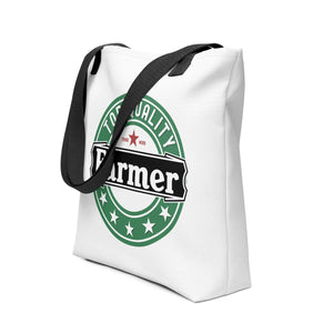 The Tractor Mugs Store Black QUALITY FARMER | Tote bag Quality Farmers Merch