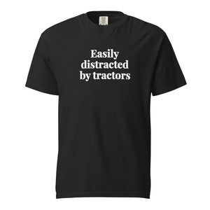 The Tractor Mugs Store Black / S Easily Distracted By Tractors | Unisex Premium T-shirt Quality Farmers Merch