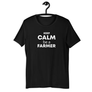 The Tractor Mugs Store Black / XS Keep Calm. Be a Farmer | Unisex t-shirt Quality Farmers Merch
