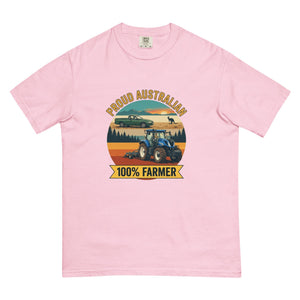 The Tractor Mugs Store Blossom New Holland T7.210 PROUD AUSTRALIAN 100% FARMER Outdoor | Unisex Premium T-shirt Quality Farmers Merch