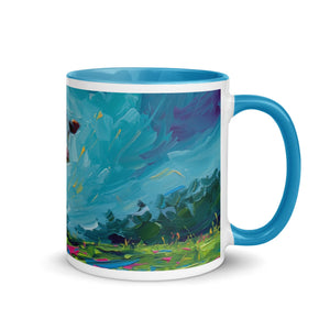 The Tractor Mugs Store Blue / 11 oz Hereford Cow Splash Art | Mug with Color Inside Quality Farmers Merch