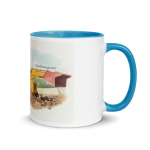 The Tractor Mugs Store Blue / 11 oz JCB 3C II Watercolor | Mug with Colour Inside Quality Farmers Merch