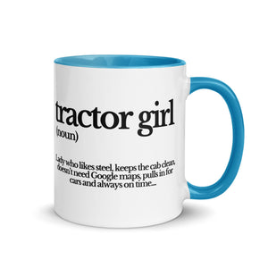 The Tractor Mugs Store Blue / 11 oz TRACTOR GIRL | Mug with Color Inside Quality Farmers Merch