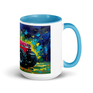 The Tractor Mugs Store Blue / 15 oz Case 7250 Splash Art | Mug with Color Inside Quality Farmers Merch