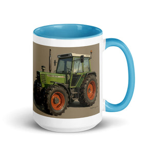 The Tractor Mugs Store Blue / 15 oz Fendt 308 LSA 4WD Oil Painting | Mug with Color Inside Quality Farmers Merch