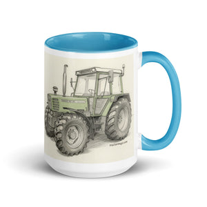 The Tractor Mugs Store Blue / 15 oz Fendt 308 LSA 4WD Pencil Sketch | Mug with Color Inside Quality Farmers Merch
