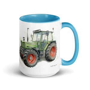 The Tractor Mugs Store Blue / 15 oz Fendt 308 LSA 4WD Watercolor | Mug with Color Inside Quality Farmers Merch