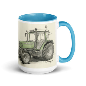 The Tractor Mugs Store Blue / 15 oz Fendt Farmer 308 C Pencil Sketch | Mug with Color Inside Quality Farmers Merch