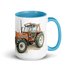 The Tractor Mugs Store Blue / 15 oz FIAT 110-90 DT Watercolor | Mug with Color Inside Quality Farmers Merch
