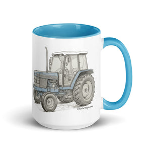 The Tractor Mugs Store Blue / 15 oz Ford 6640 Pencil Sketch | Mug with Color Inside Quality Farmers Merch