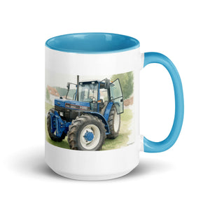 The Tractor Mugs Store Blue / 15 oz Ford 7840 Watercolor | Mug with Color Inside Quality Farmers Merch