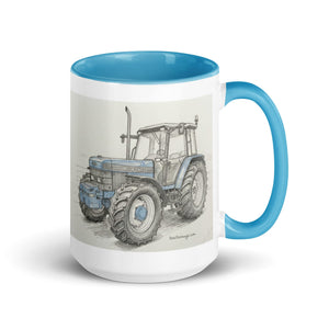 The Tractor Mugs Store Blue / 15 oz Ford 8340 Pencil Sketch | Mug with Color Inside Quality Farmers Merch