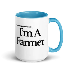 The Tractor Mugs Store Blue / 15 oz I'M A FARMER | Mug with Color Inside Quality Farmers Merch