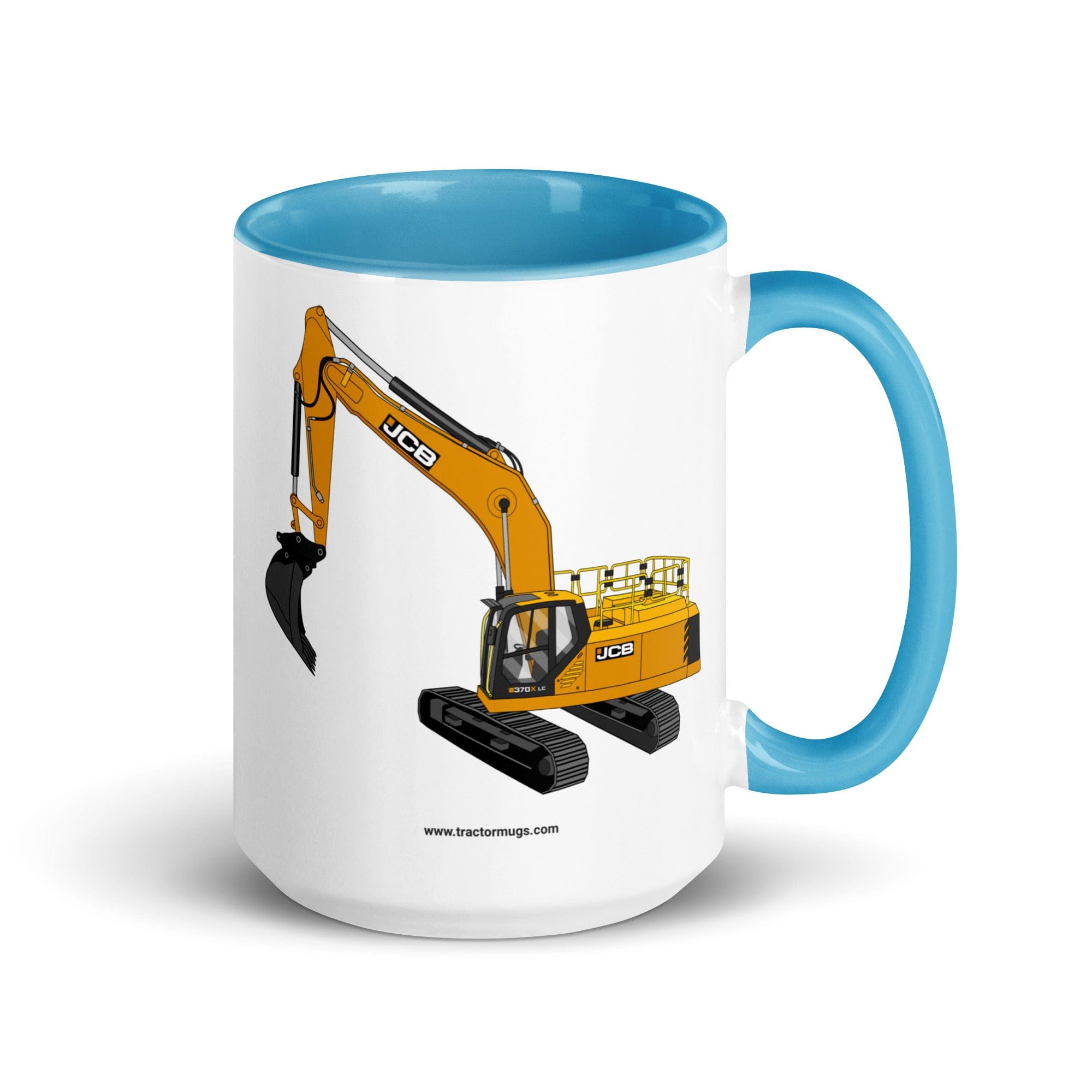 The Tractor Mugs Store Blue / 15 oz JCB 370 LC | Mug with Color Inside Quality Farmers Merch