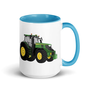 The Tractor Mugs Store Blue / 15 oz John Deere 6R | Mug with Color Inside Quality Farmers Merch