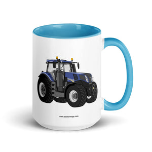 The Tractor Mugs Store Blue / 15 oz New Holland T8 435 | Mug with Color Inside Quality Farmers Merch