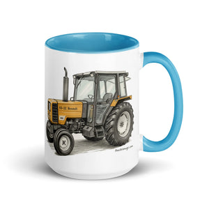 The Tractor Mugs Store Blue / 15 oz Renault 65-32 MX Pencil Sketch | Mug with Color Inside Quality Farmers Merch