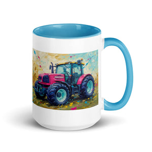 The Tractor Mugs Store Blue / 15 oz Renault ares 696 rz Splash Art | Mug with Color Inside Quality Farmers Merch
