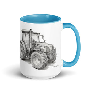 The Tractor Mugs Store Blue / 15 oz SAME Explorer 105 (Stage V) Pencil Sketch | Mug with Color Inside Quality Farmers Merch
