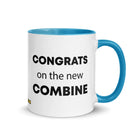 The Tractor Mugs Store Blue Congrats On The New Combine | Mug with Color Inside Quality Farmers Merch